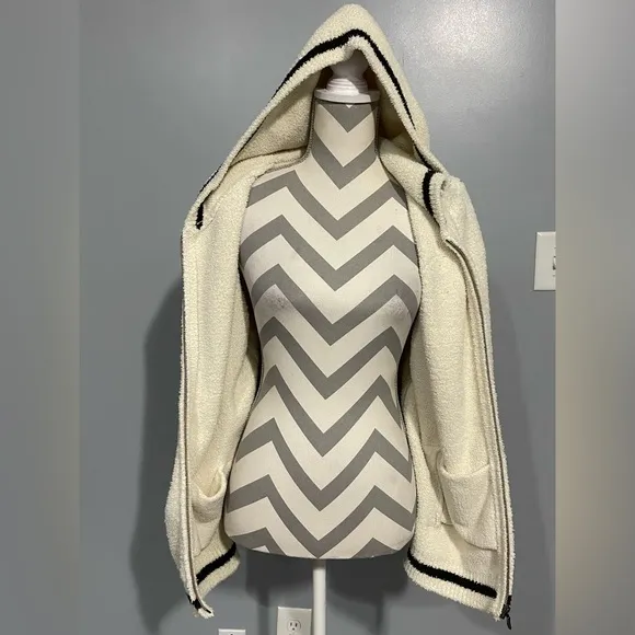 Disney collection Cream Hooded Zip-Up Jacket with Black and Red Accent