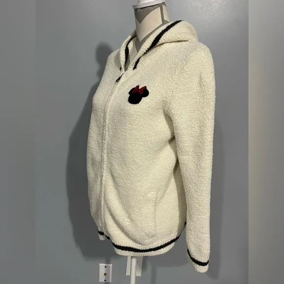 Disney collection Cream Hooded Zip-Up Jacket with Black and Red Accent