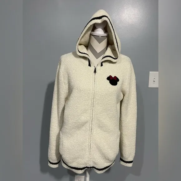 Disney collection Cream Hooded Zip-Up Jacket with Black and Red Accent