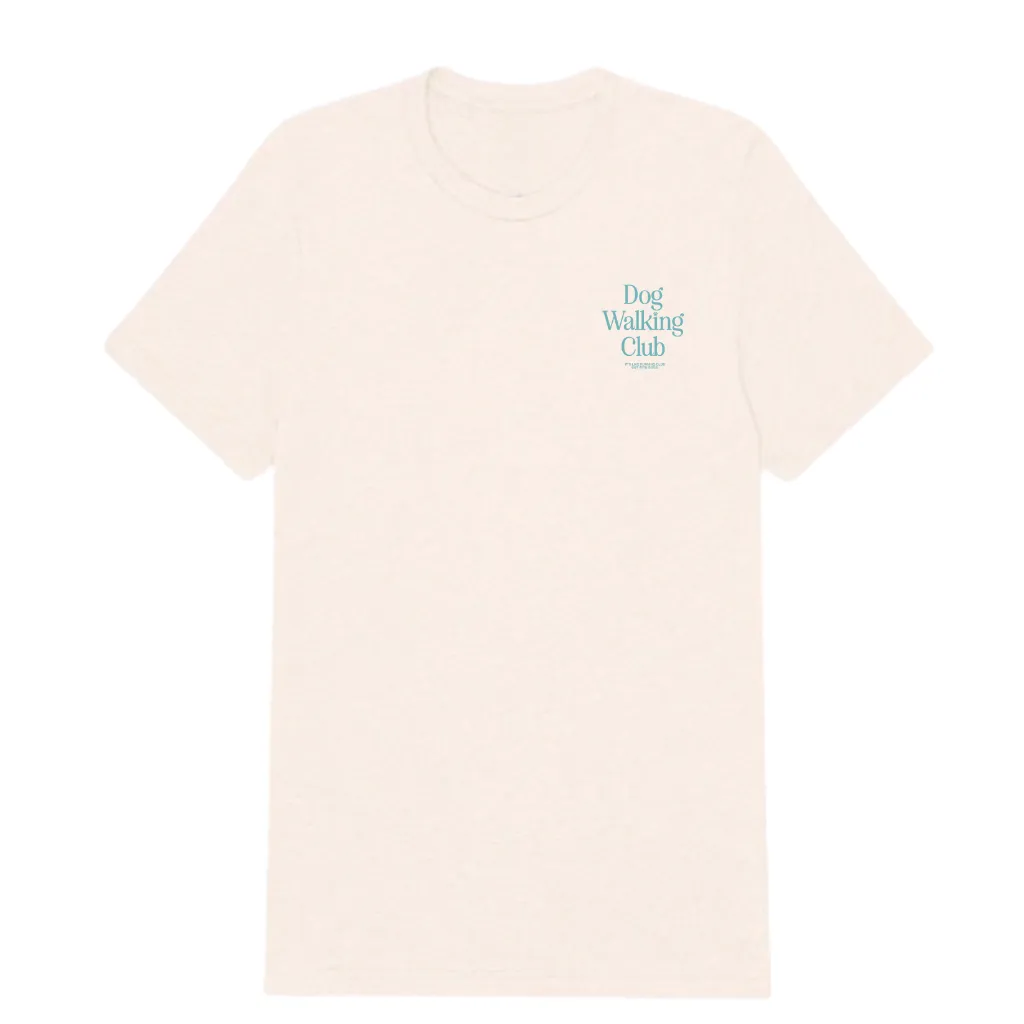 Dog Walking Club  Crewneck Shirt by Puppies Make Me Happy | Cream/Teal