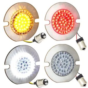 Eagle Lights 3 1/4" Front and Rear LED Turn Signal Kit for Harley Davidson Motorcycles - Generation I / Red Rear Turn Signals