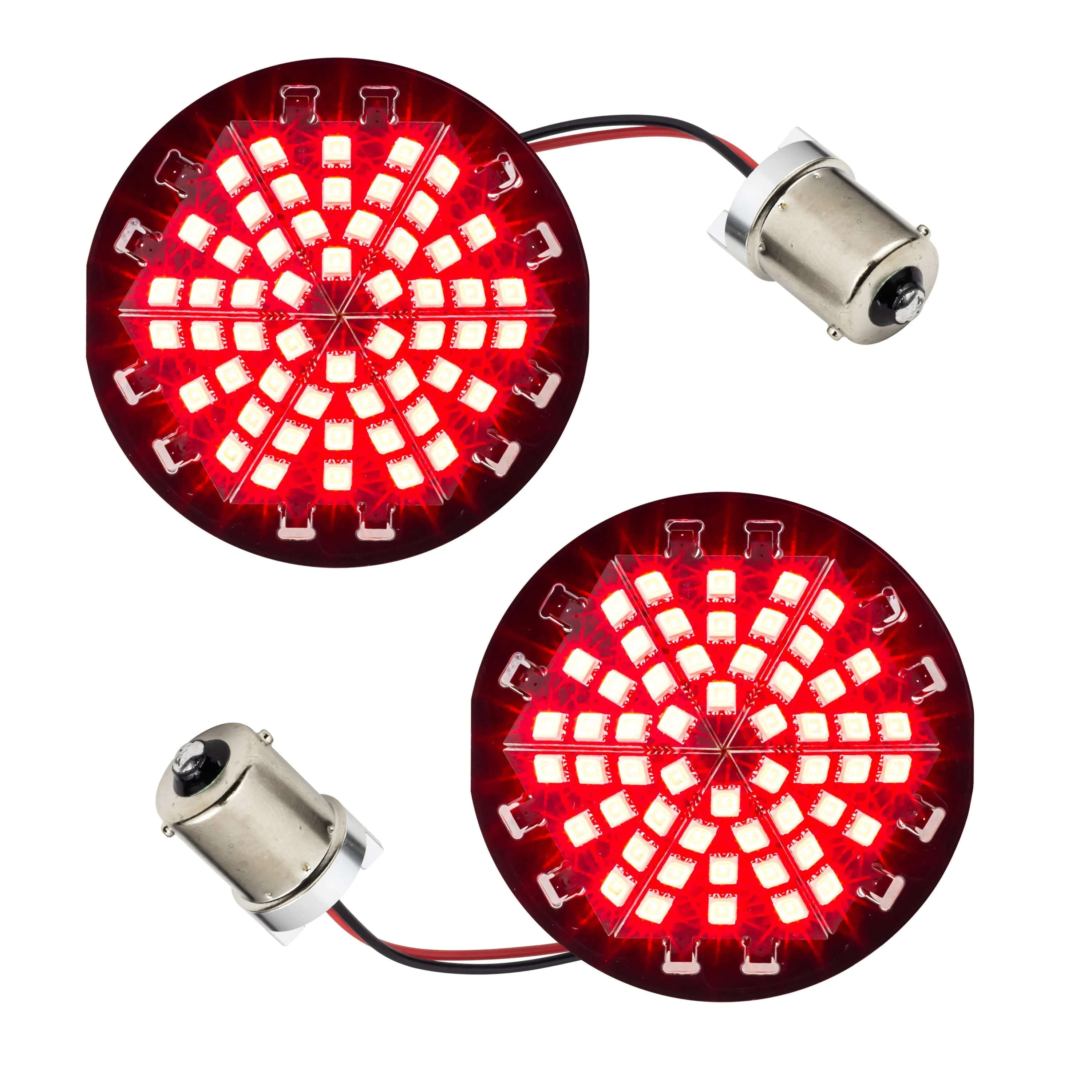 Eagle Lights Midnight Edition Generation III Front and Rear LED Turn Signals Kit for Harley Davidson Motorcycles - 1157 Front / 1156 Red Rear