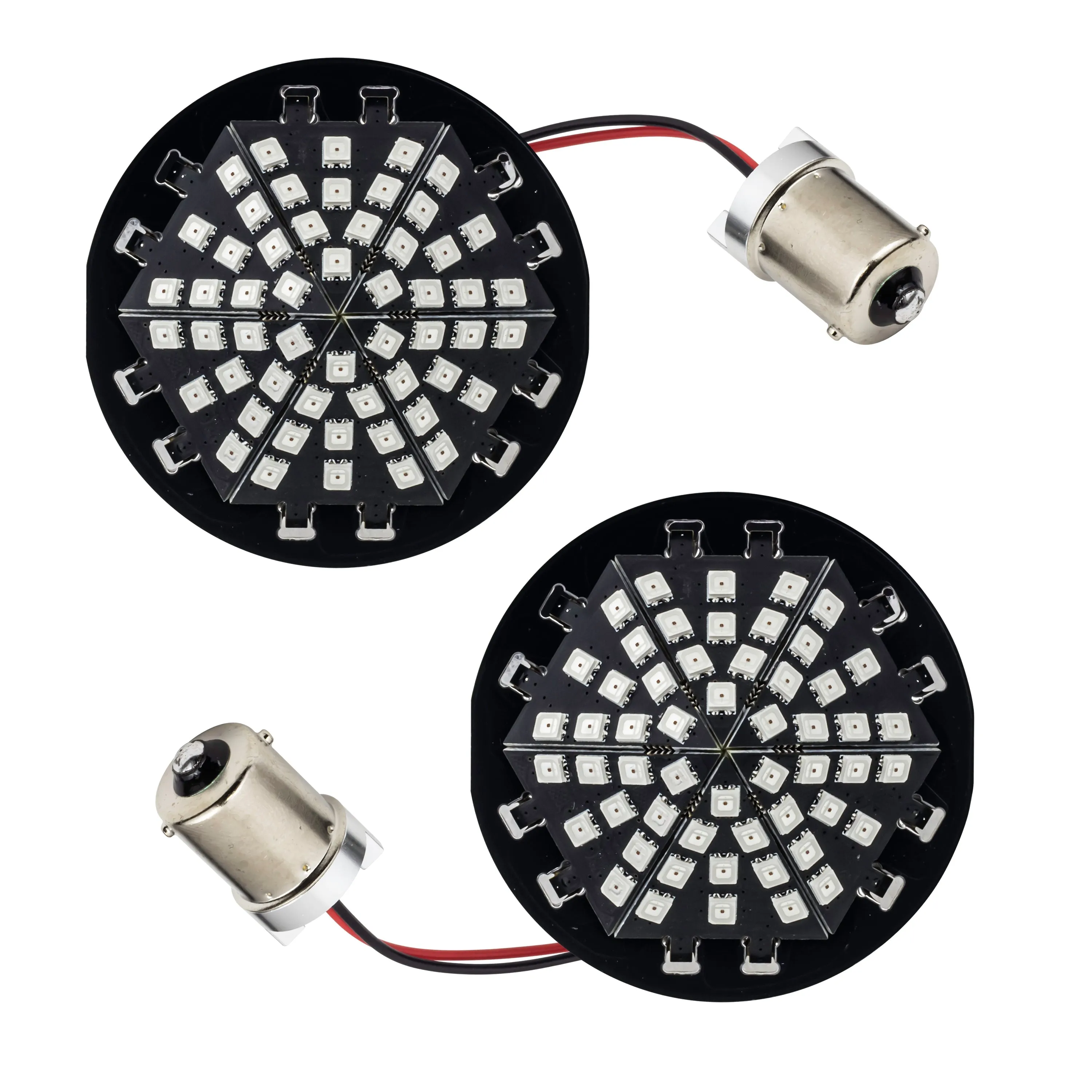 Eagle Lights Midnight Edition Generation III Front and Rear LED Turn Signals Kit for Harley Davidson Motorcycles - 1157 Front / 1156 Red Rear