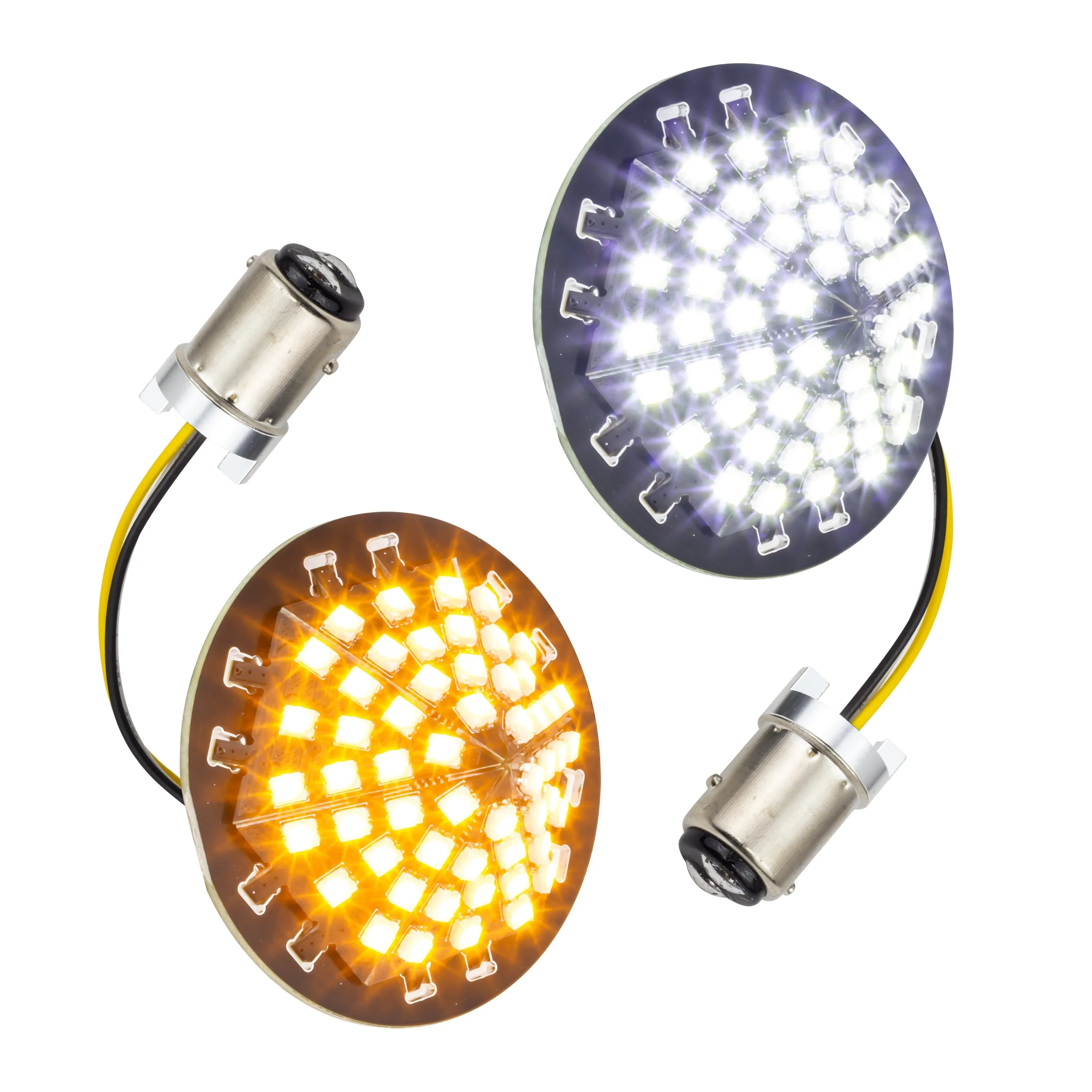Eagle Lights Midnight Edition Generation III Front and Rear LED Turn Signals Kit for Harley Davidson Motorcycles - 1157 Front / 1156 Red Rear
