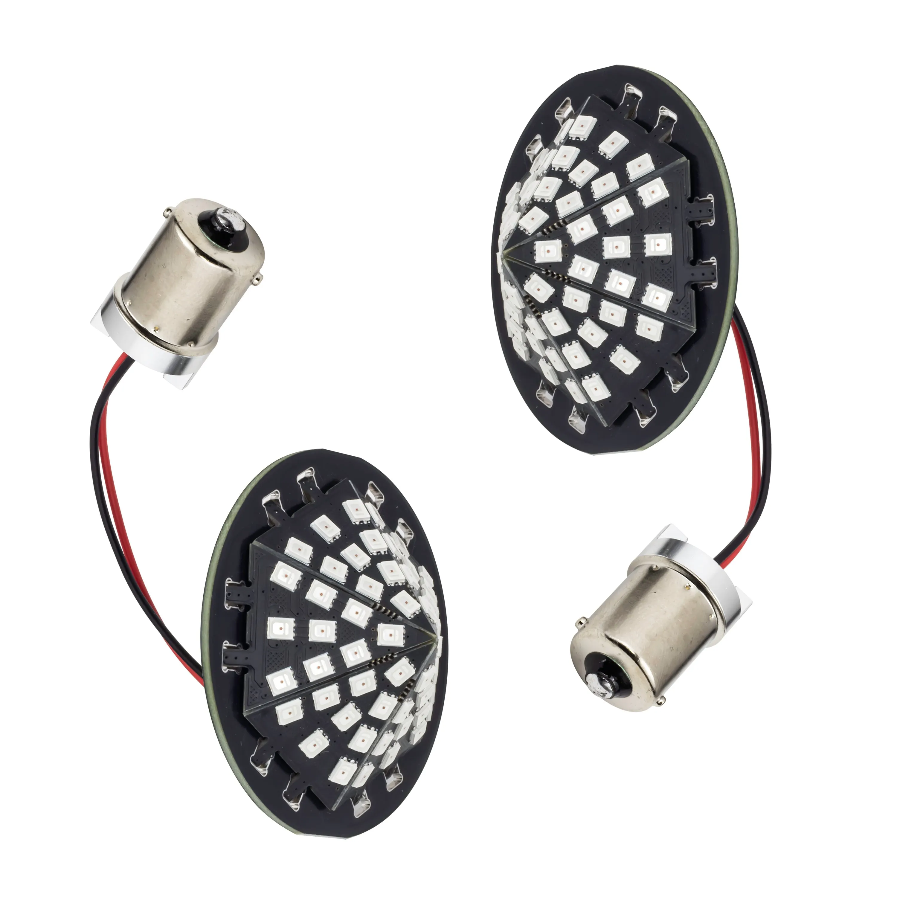 Eagle Lights Midnight Edition Generation III Front and Rear LED Turn Signals Kit for Harley Davidson Motorcycles - 1157 Front / 1156 Red Rear