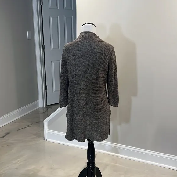 Eileen Fisher Brown Open Front Cardigan