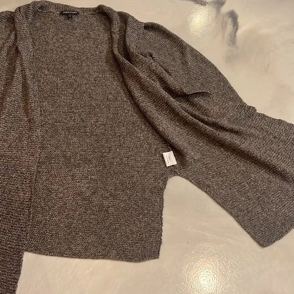 Eileen Fisher Brown Open Front Cardigan