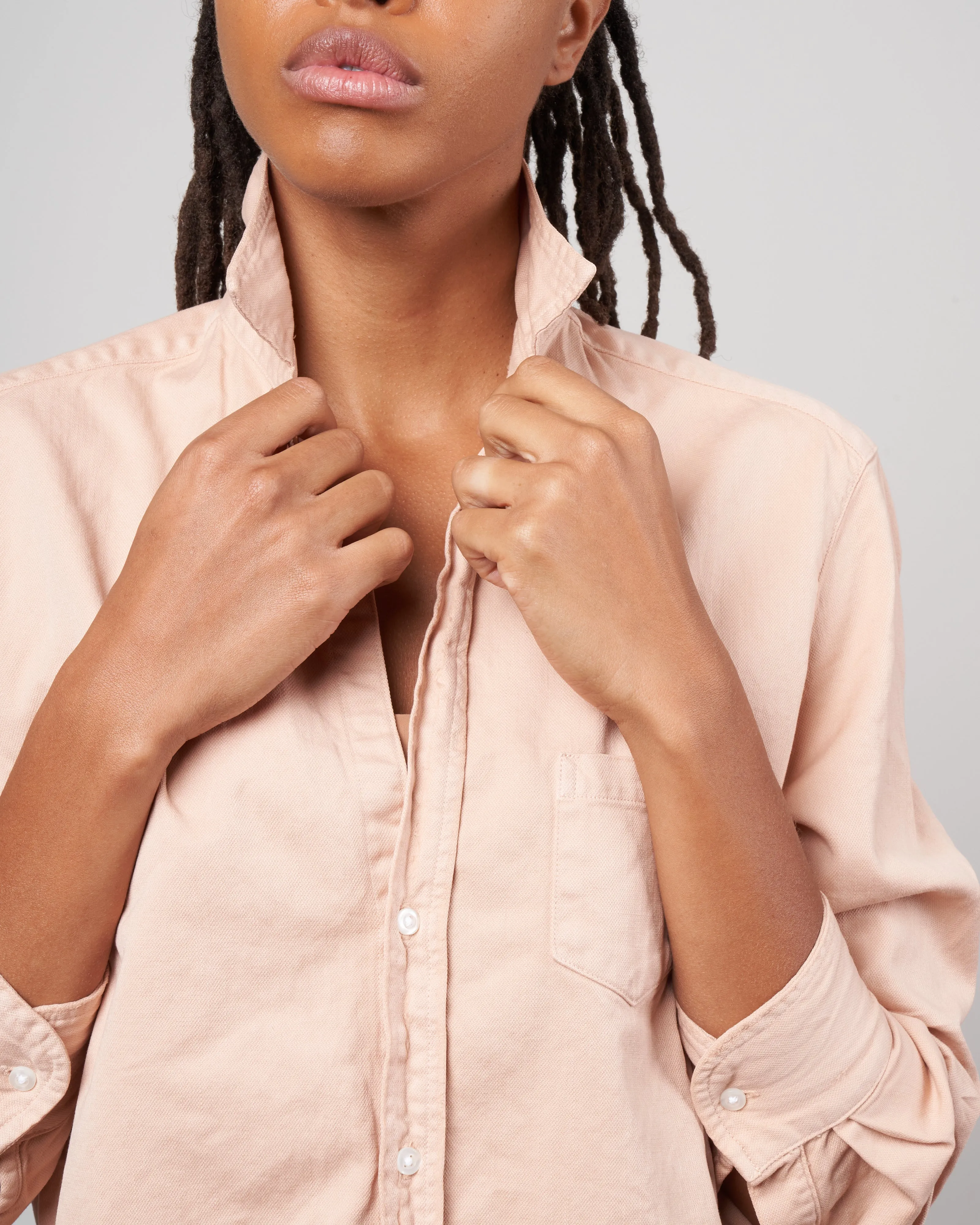 eileen woven button up - vintage peach