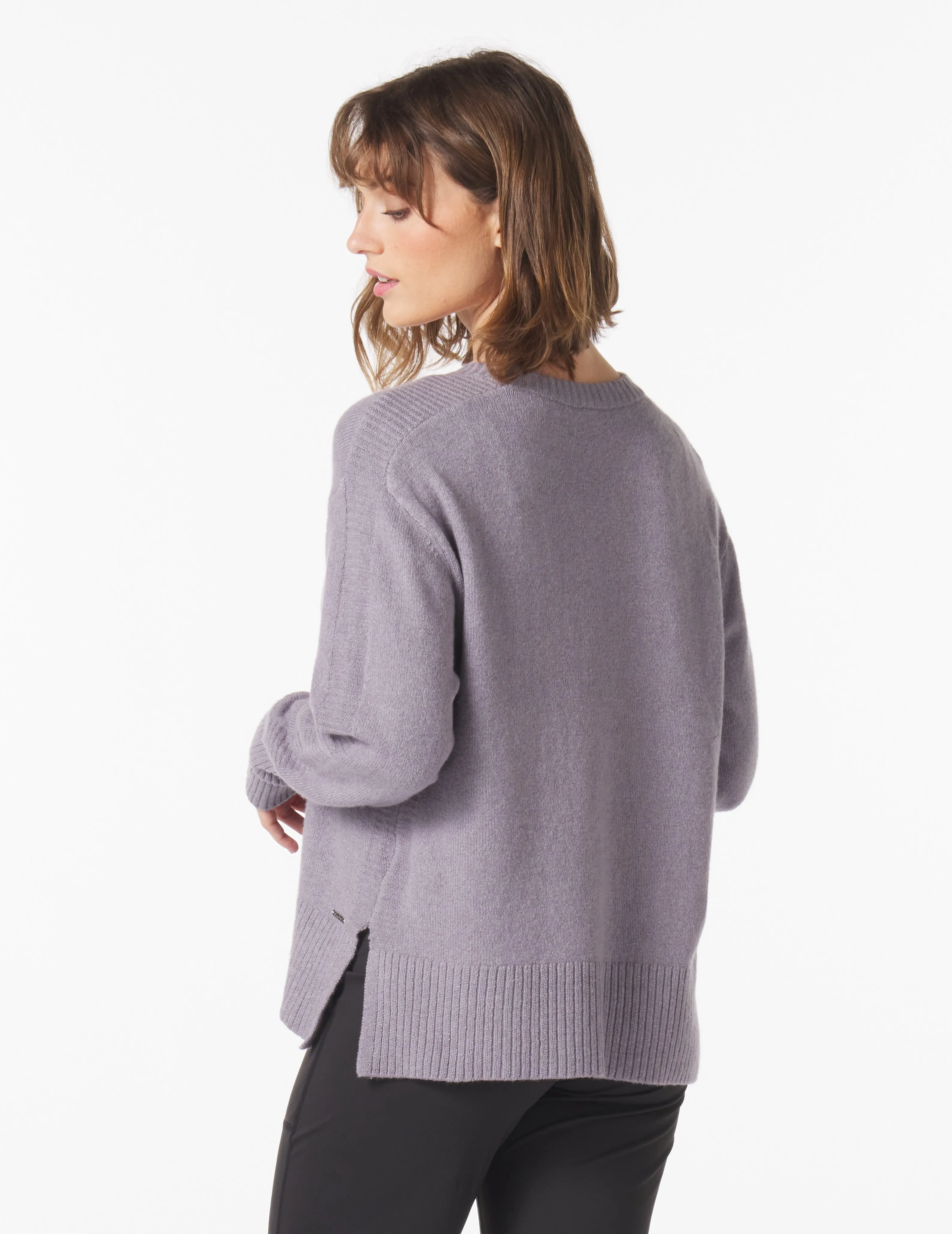 Elevated Knit Crew: Dusty Lavender