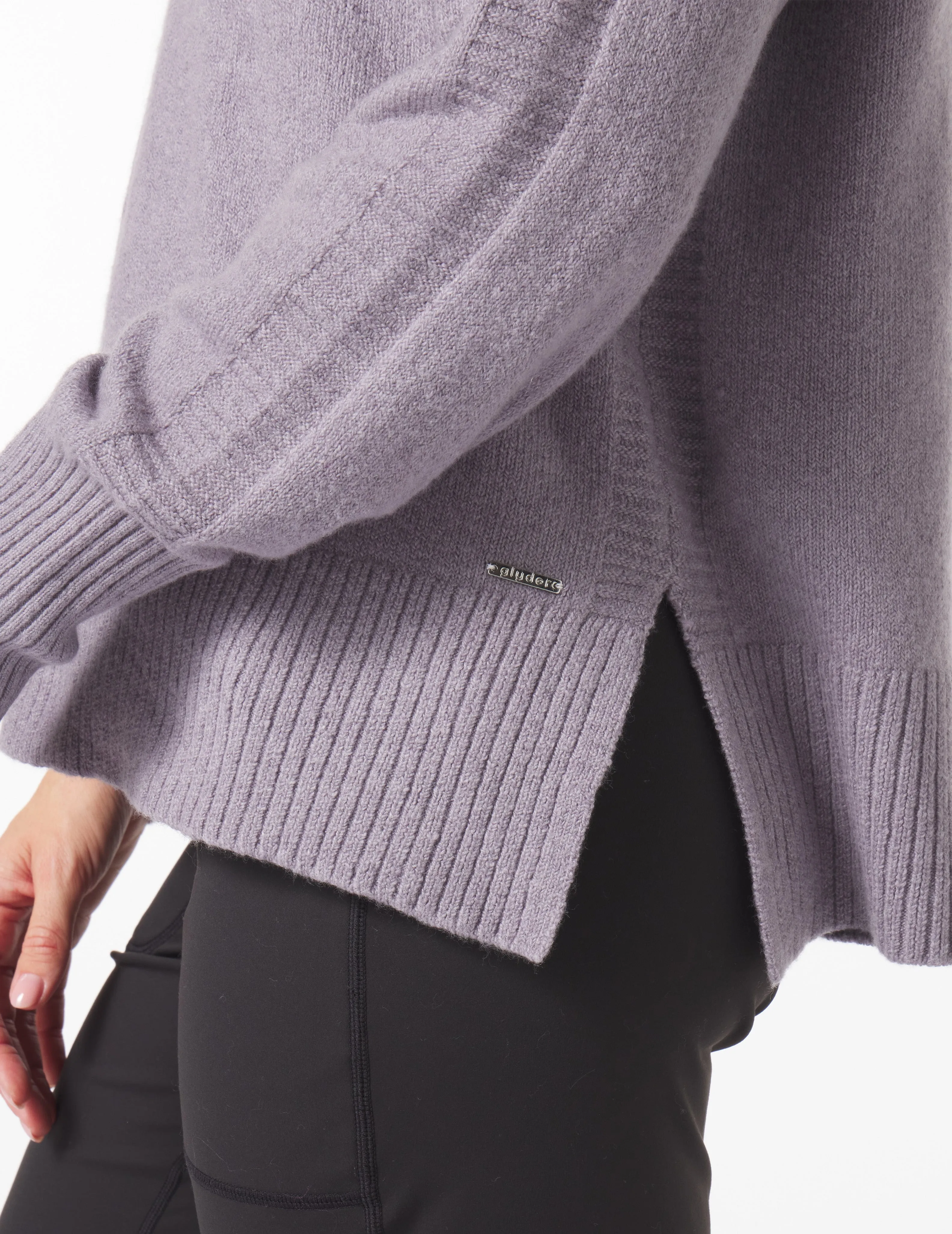 Elevated Knit Crew: Dusty Lavender