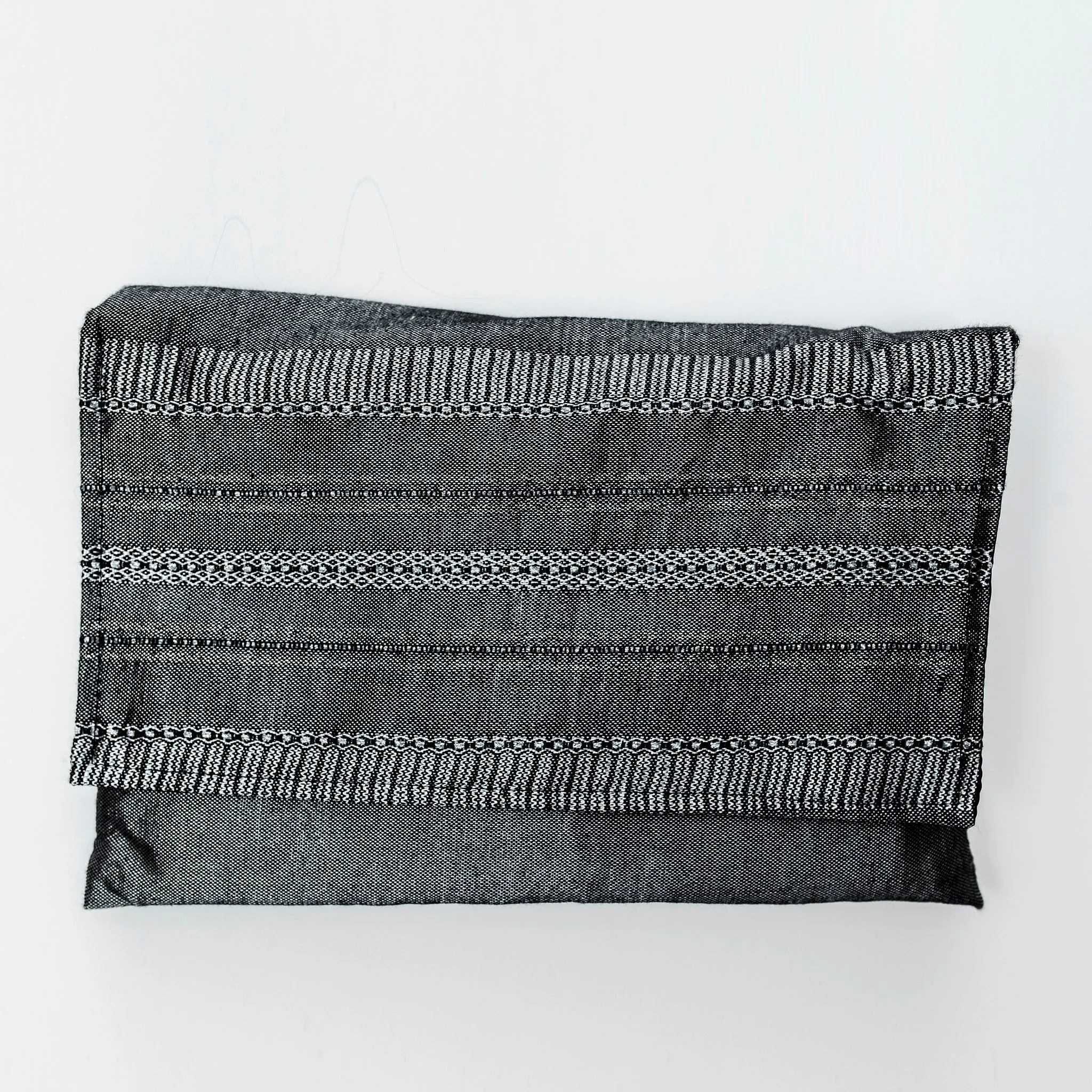 Elia - Silk Tallit - Silver on Gray