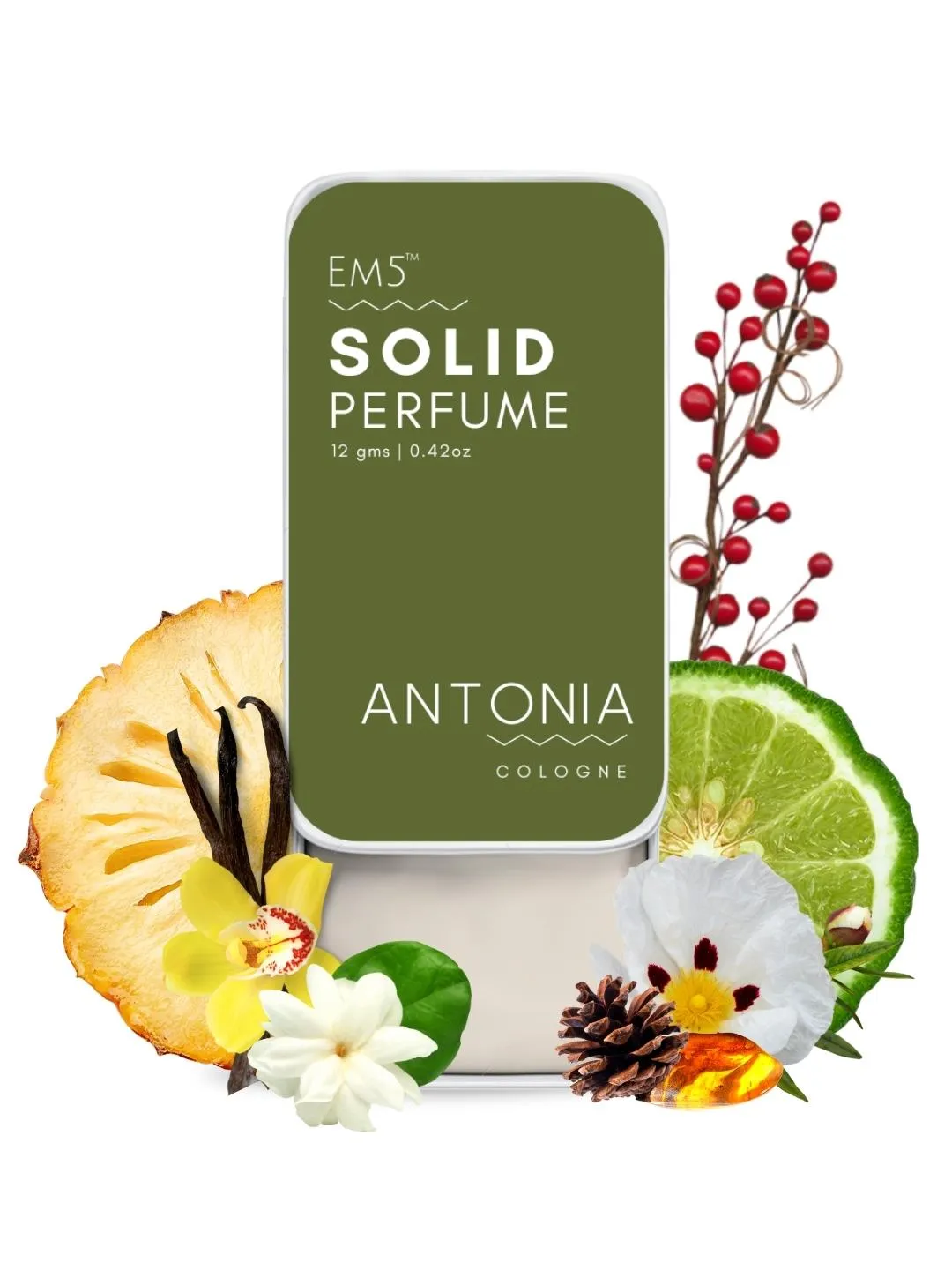 EM5™ Antonia | Solid Perfume for Men | Alcohol Free Strong lasting fragrance | Woody Earthy Spicy | Goodness of Beeswax   Shea Butter
