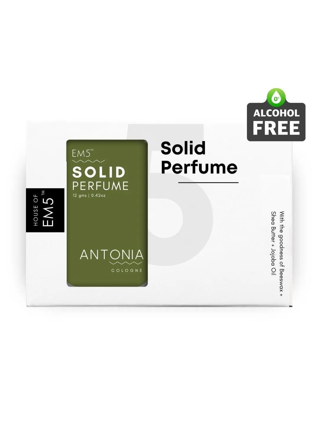 EM5™ Antonia | Solid Perfume for Men | Alcohol Free Strong lasting fragrance | Woody Earthy Spicy | Goodness of Beeswax   Shea Butter