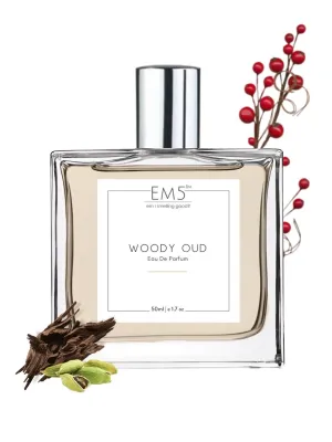 EM5™ Woody Oud Unisex Perfume EDP Spray for Men & Women | Woody Oud Spicy Fragrance Accords | Luxury Gift for Him / Her | Variants Available: 50 ml Spray / 15 ml Spray