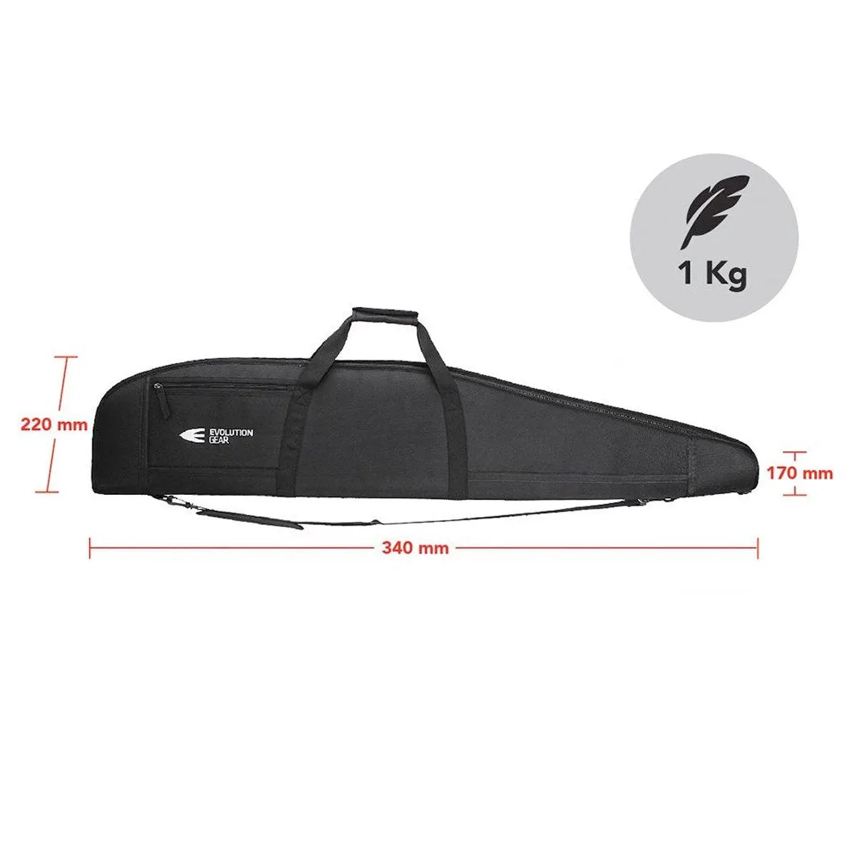 Evolution Gear 52 Inch Rifle Soft Case Gun Bag with Thick Padding and 1680D Exterior Black
