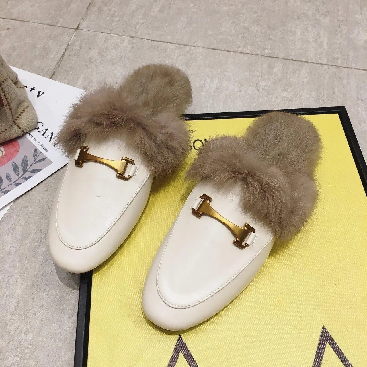 Faux Fur Flats