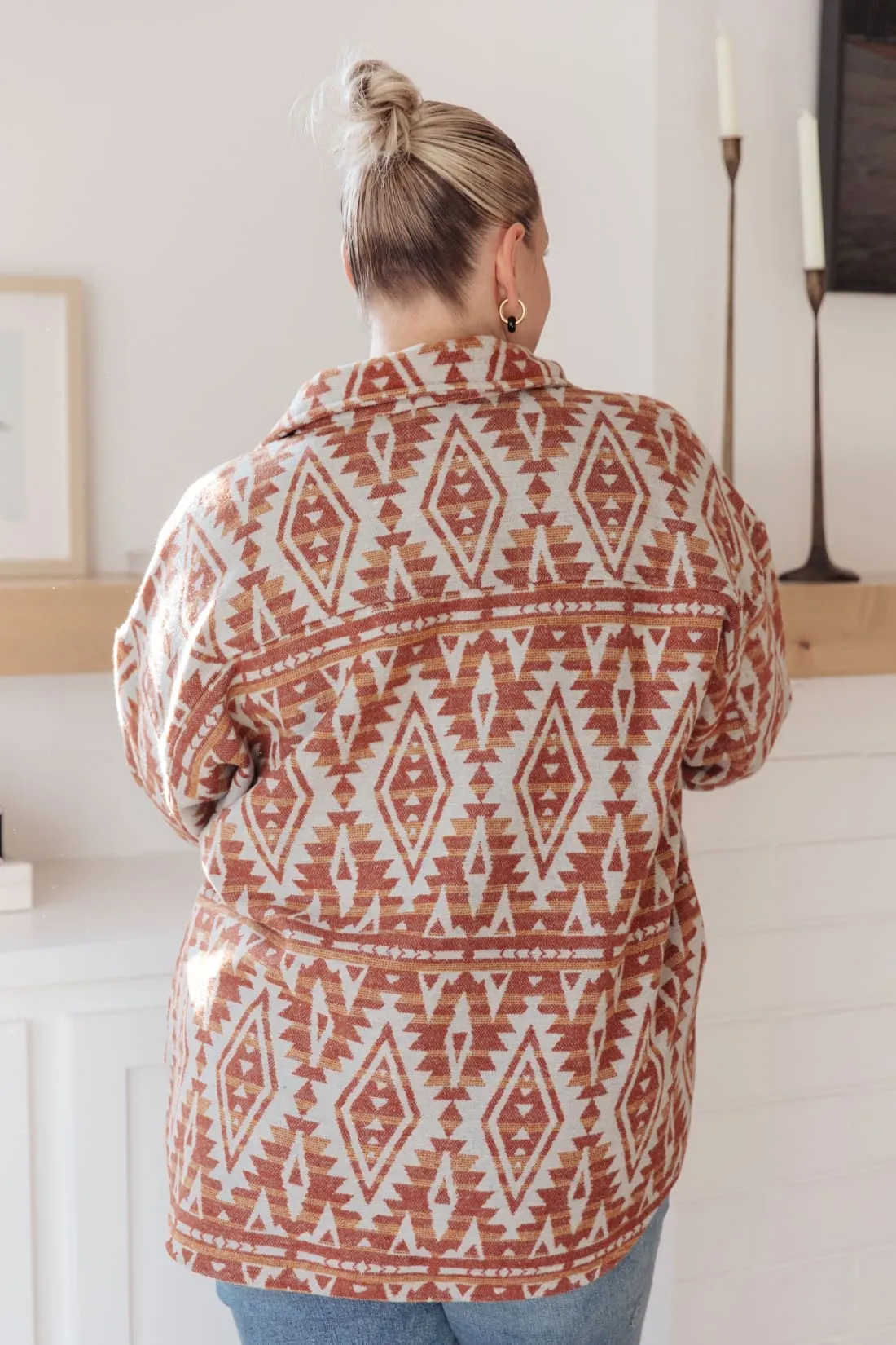 Flannel Shacket in Aztec Print