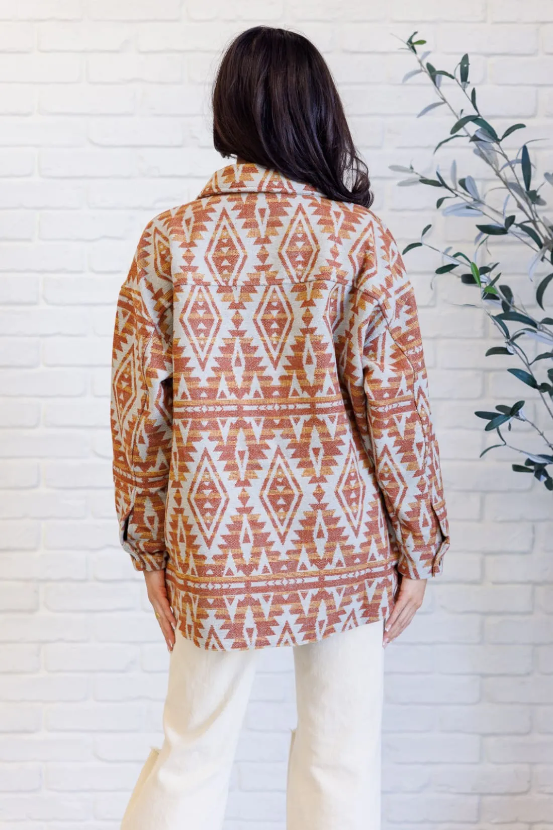 Flannel Shacket in Aztec Print