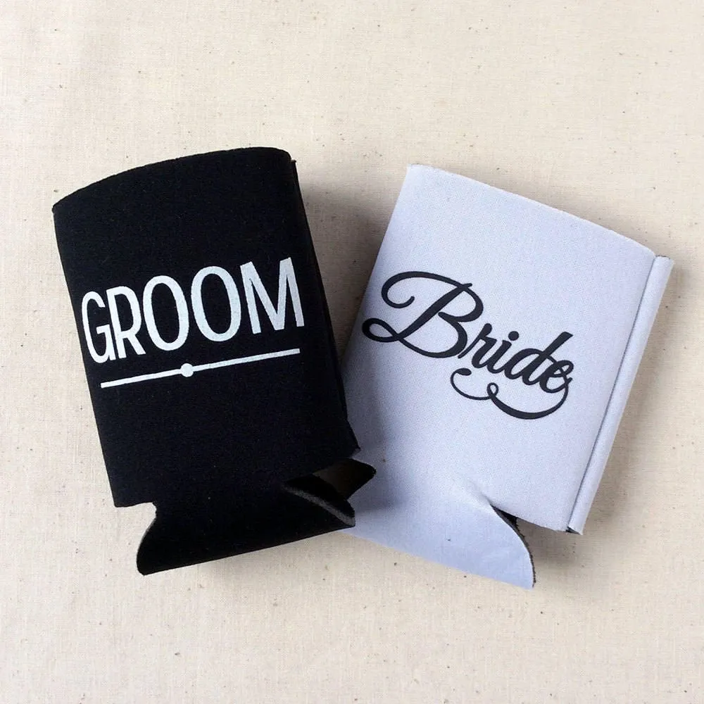 Floral Wreath Monogram  - Wedding Can Cooler #211R
