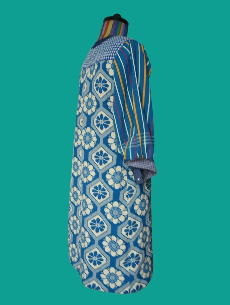 Flower Patterned Hand Woven Shirt Dress