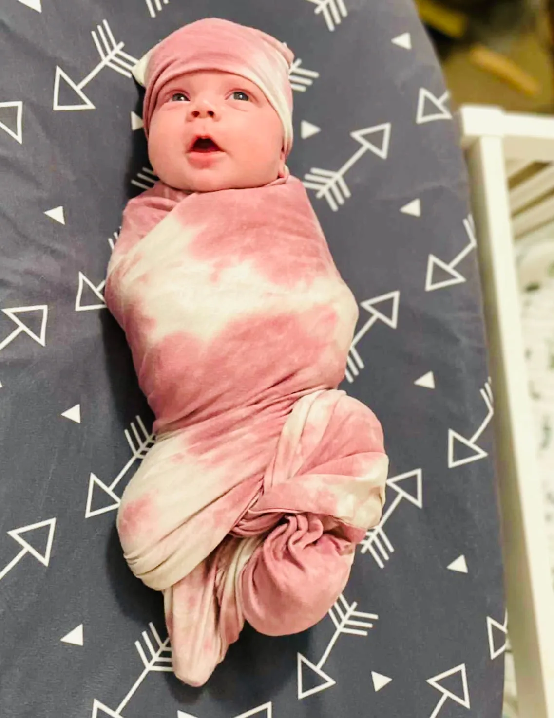Forever Swaddle   Hat Set: Pink Tie-Dye
