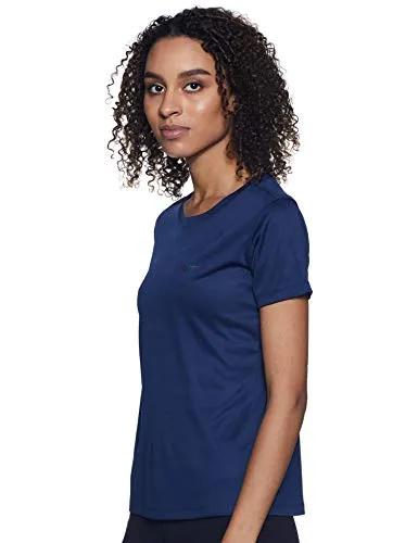 Fusefit Women's Plain Slim fit Sports T-Shirt (FFA-WT001-03_Navy Small)