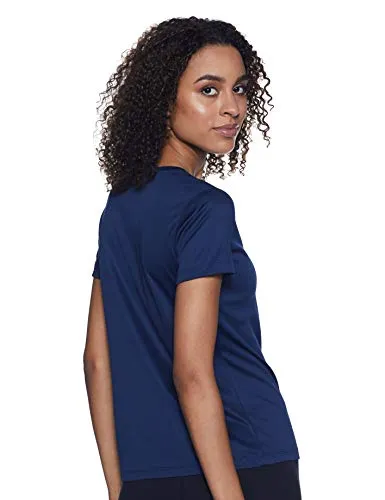 Fusefit Women's Plain Slim fit Sports T-Shirt (FFA-WT001-03_Navy Small)