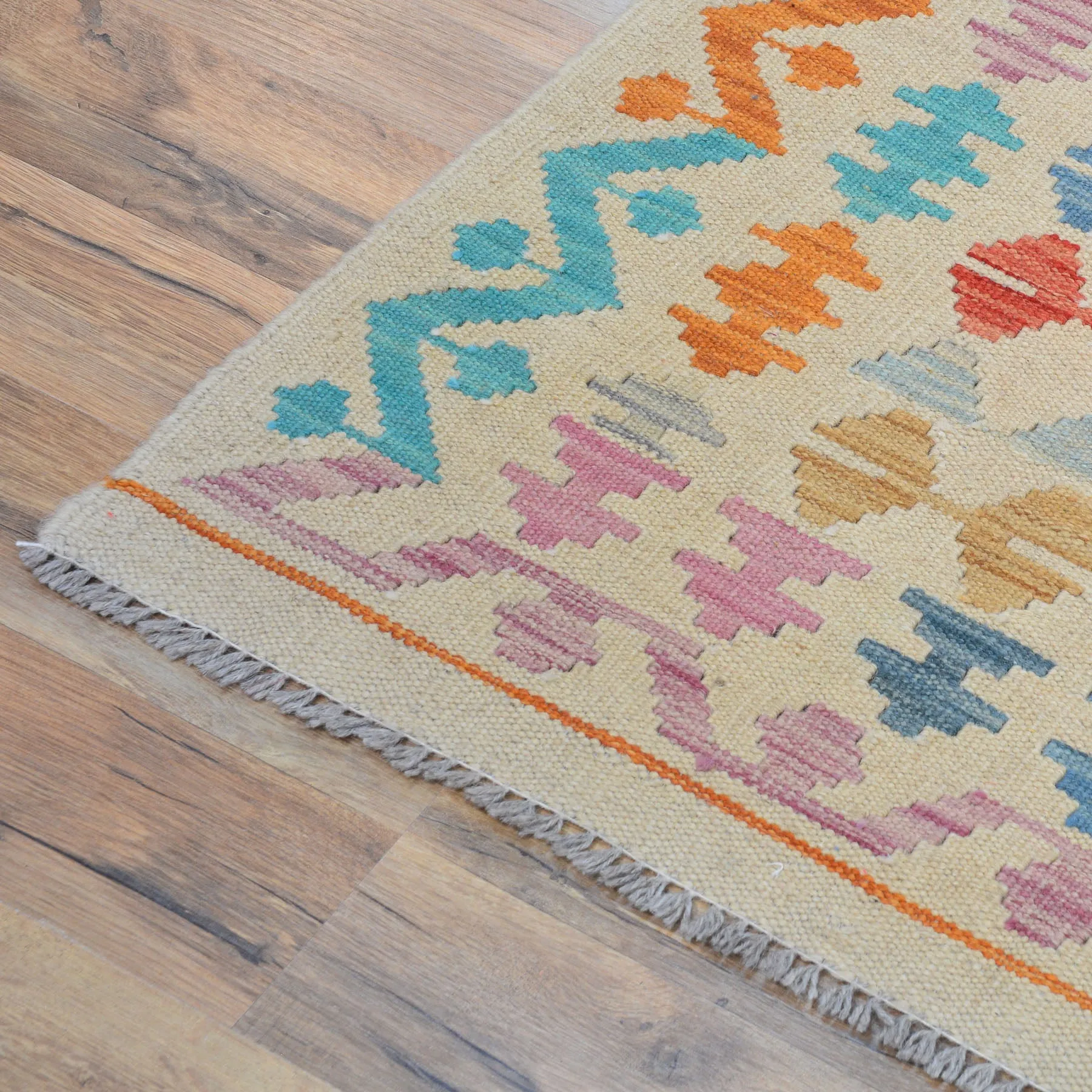 Hand-Woven Afghan Tribal Mimana Kilim Wool Rug (Size 10.2 X 16.0) Brrsf-591