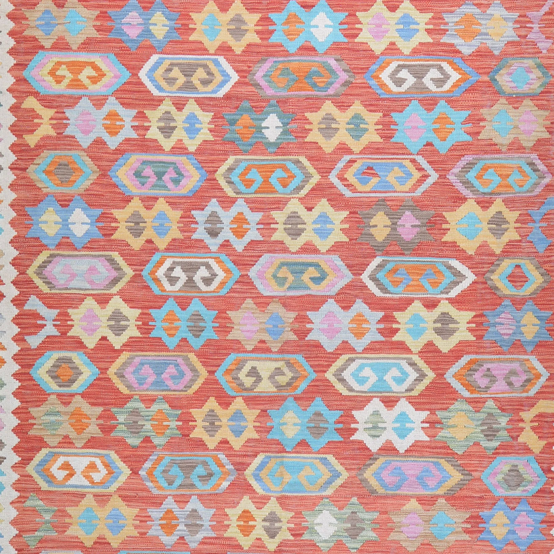 Hand-Woven Afghan Tribal Mimana Kilim Wool Rug (Size 10.2 X 16.0) Brrsf-591