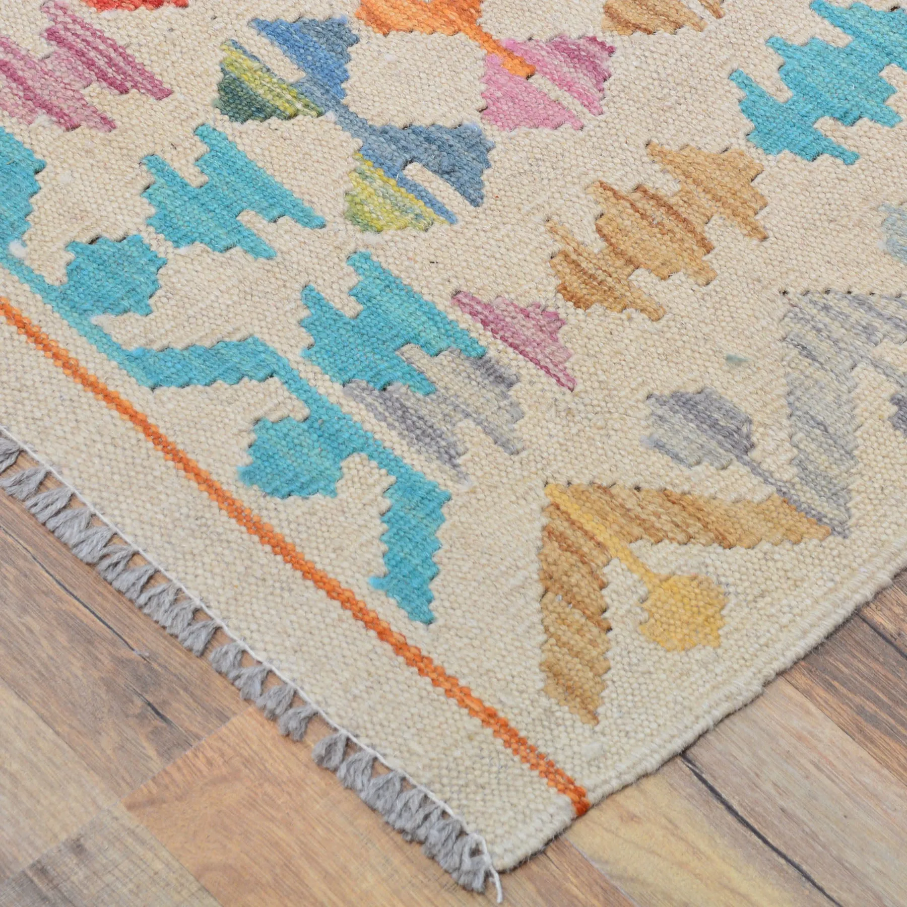 Hand-Woven Afghan Tribal Mimana Kilim Wool Rug (Size 10.2 X 16.0) Brrsf-591