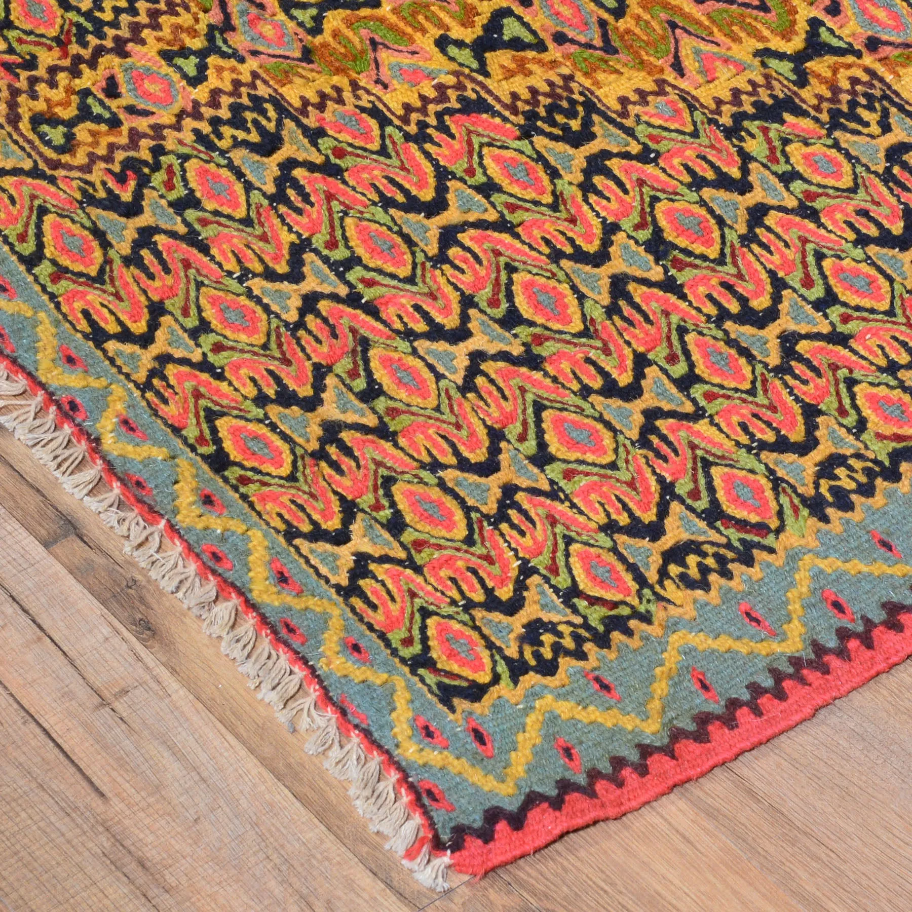 Hand-Woven Flatweave Authentic Senneh Kilim Tribal Handmade Wool Rug (Size 2.6 X 3.1) Brral-5004