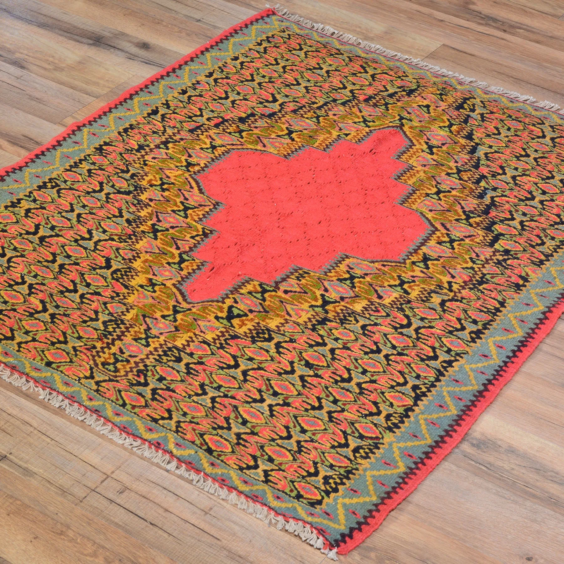 Hand-Woven Flatweave Authentic Senneh Kilim Tribal Handmade Wool Rug (Size 2.6 X 3.1) Brral-5004