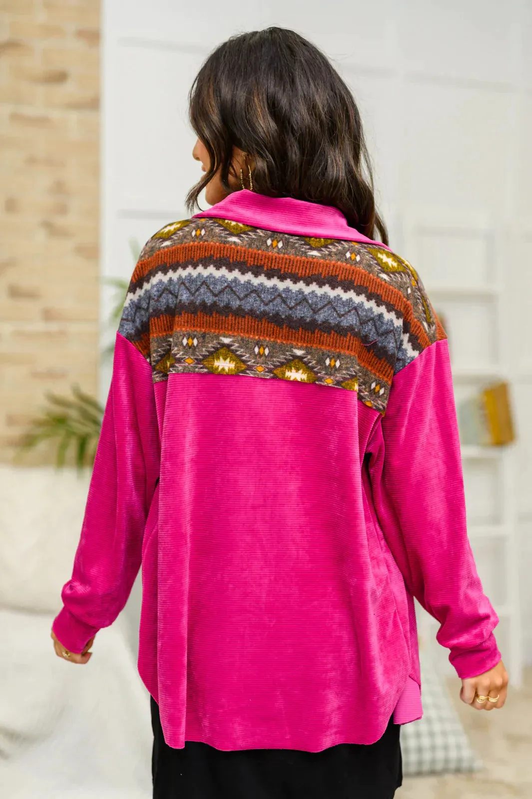 Hazel Blues® | Cozy Cabin Days Sweater in Magenta