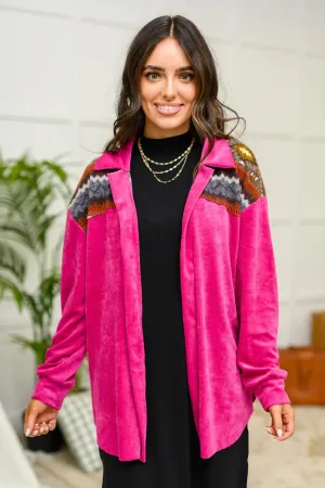 Hazel Blues® | Cozy Cabin Days Sweater in Magenta