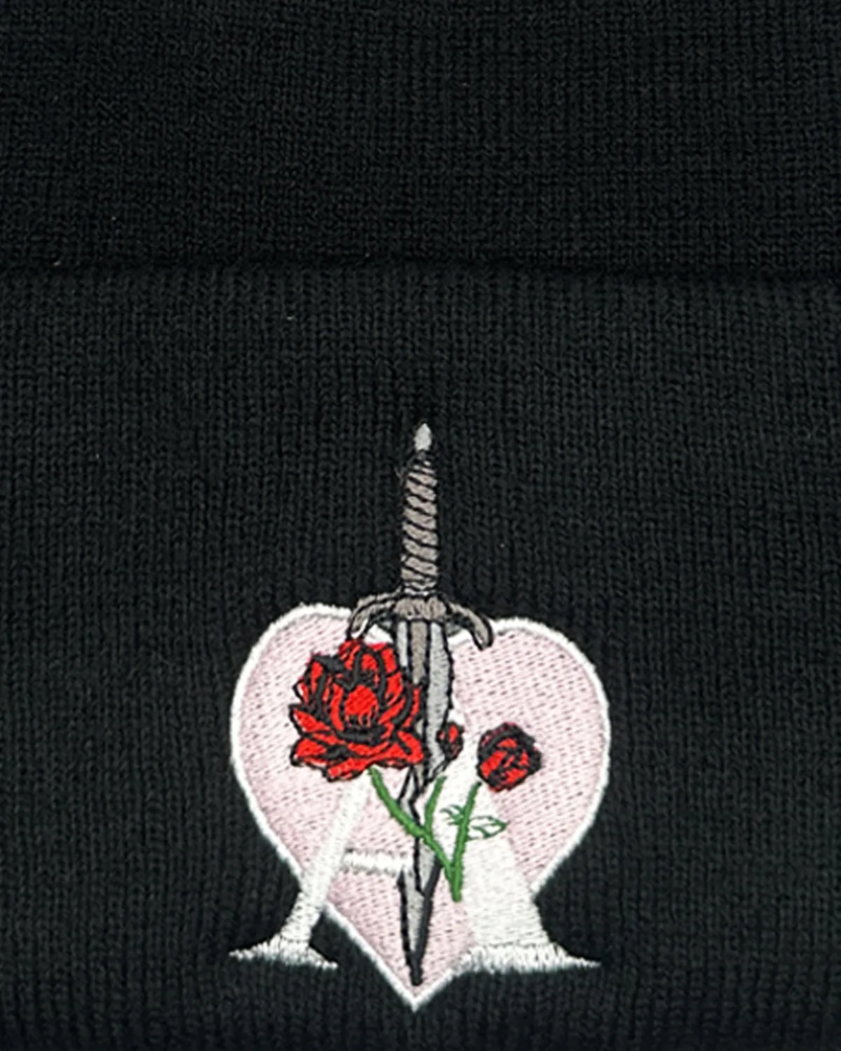 Heart Dagger Beanie - Black