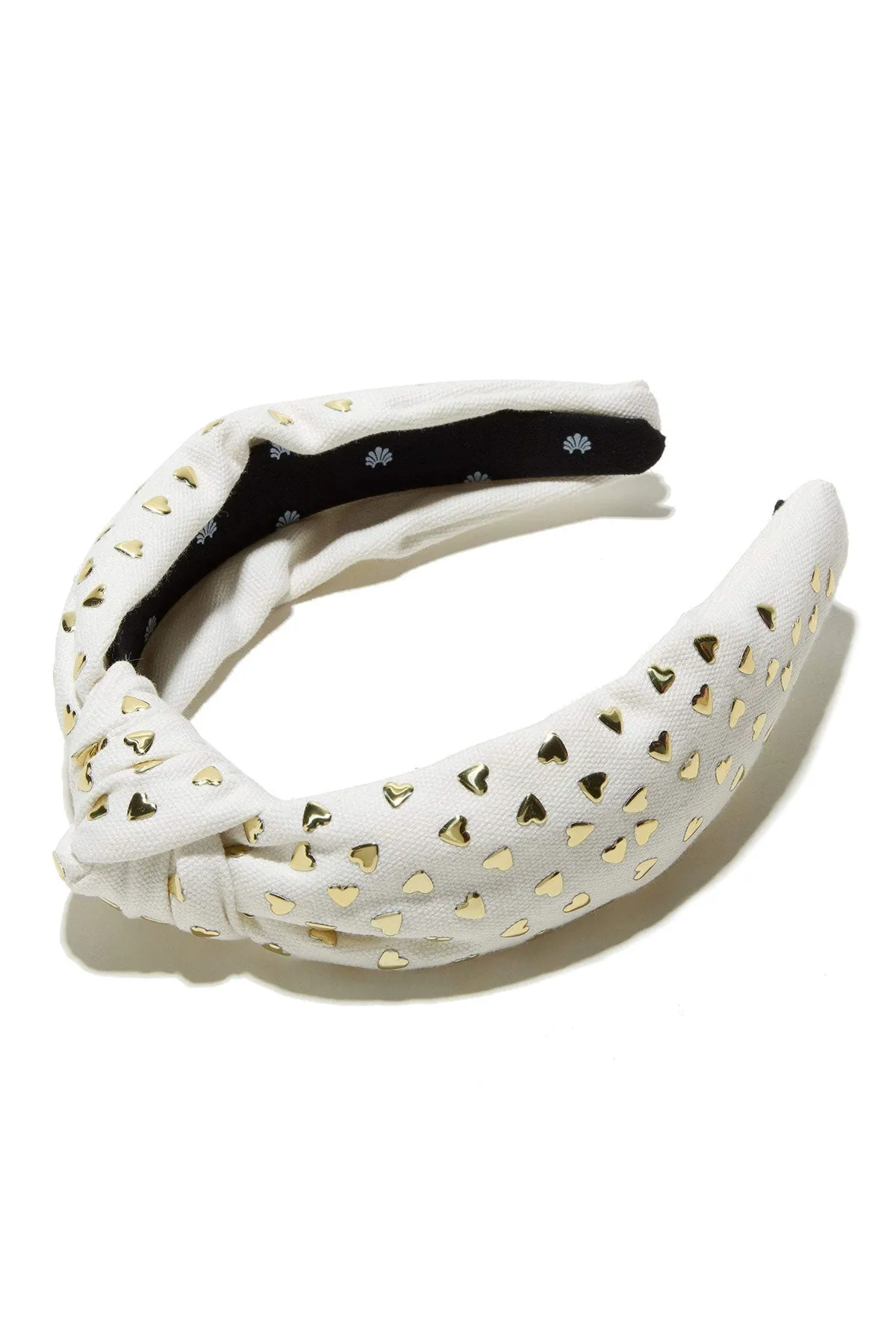 Ivory Woven Hearts Studded Headband