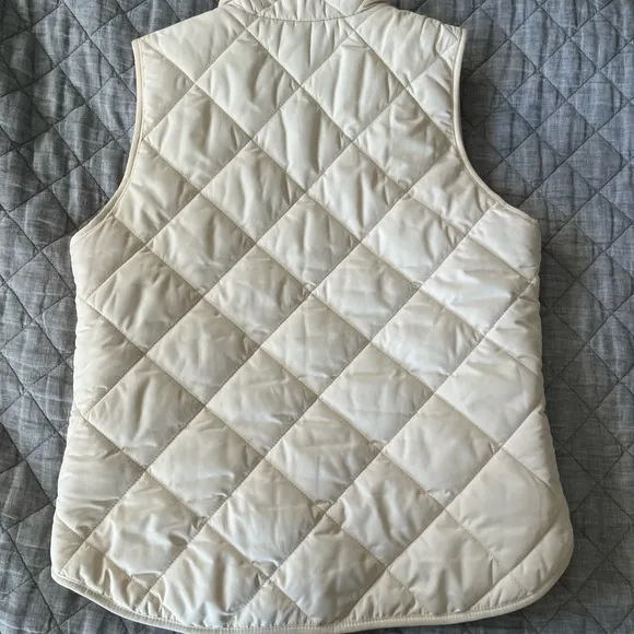 J Crew Women's Cream Quilted Puffer Vest