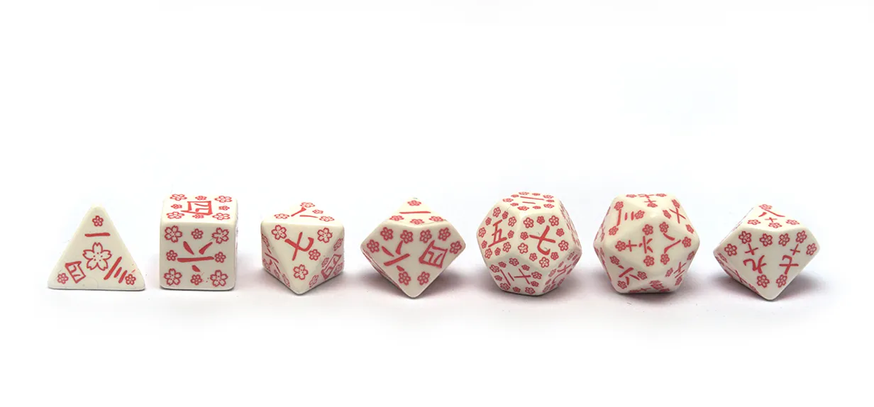 Japanese Dice Set - Cherry Blossom Petals