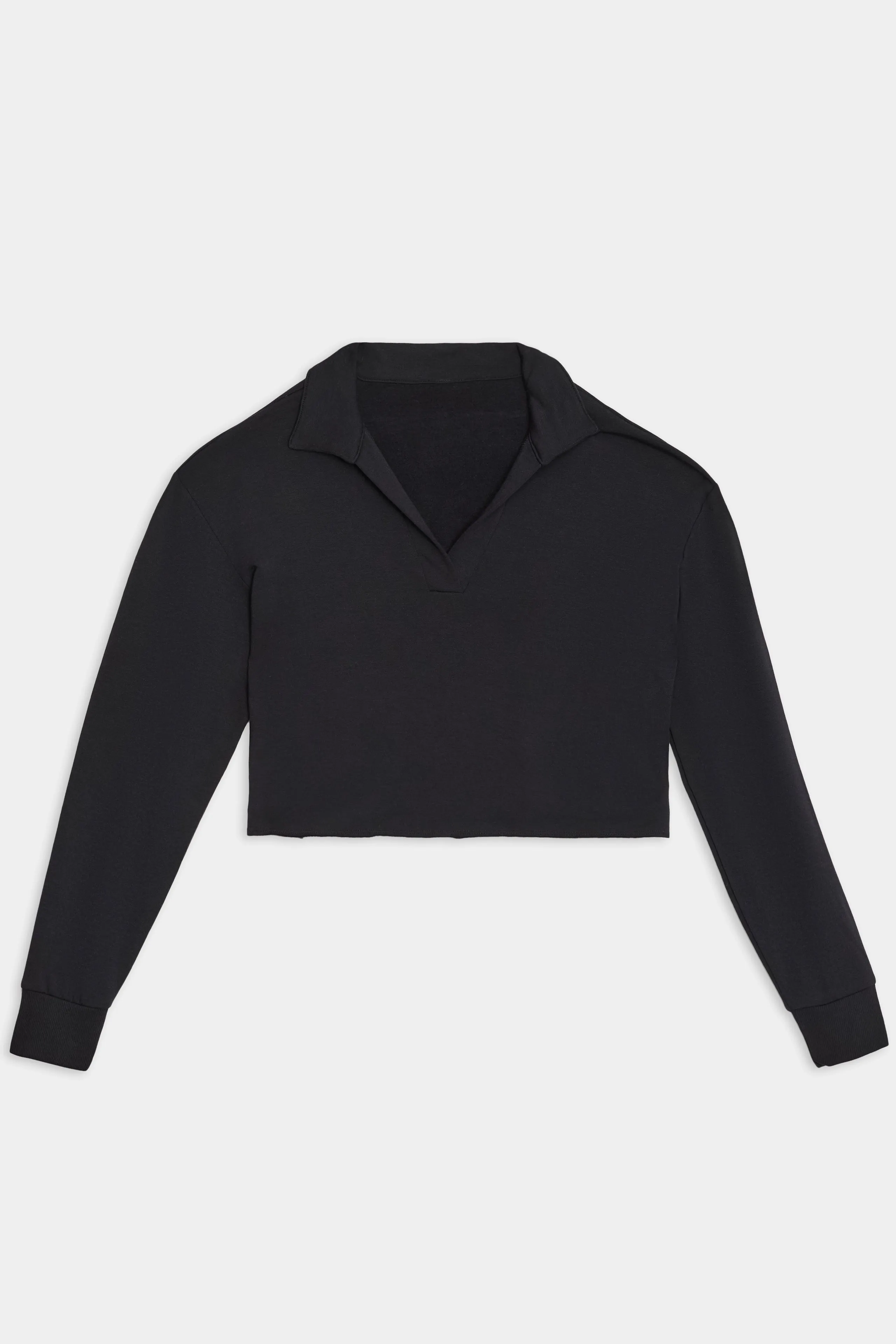 Joan Fleece Polo Sweatshirt - Black