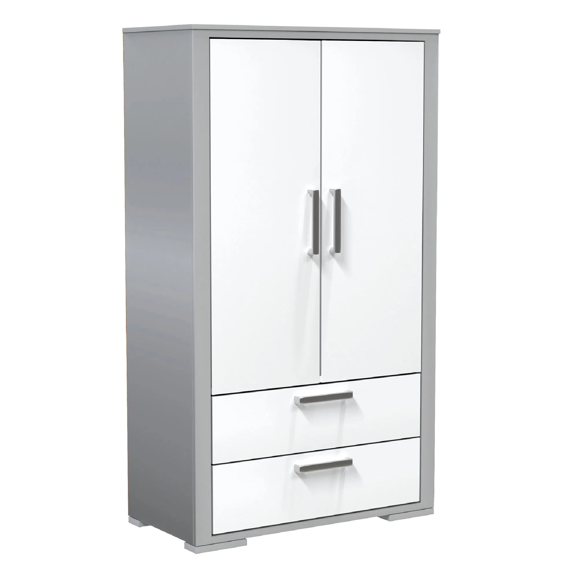 Karlstad Wardrobe - Light gray and white