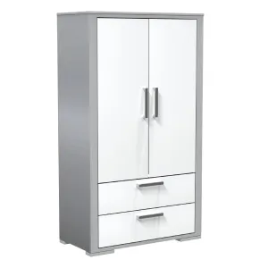 Karlstad Wardrobe - Light gray and white