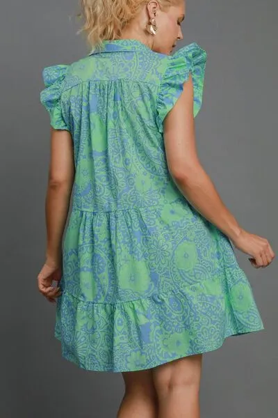 Kirsten Ruffle Cap Sleeve Dress