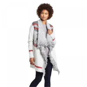 Knox Rose Women's Long Sleeve Holiday Open Cardigan With Fringe Detail