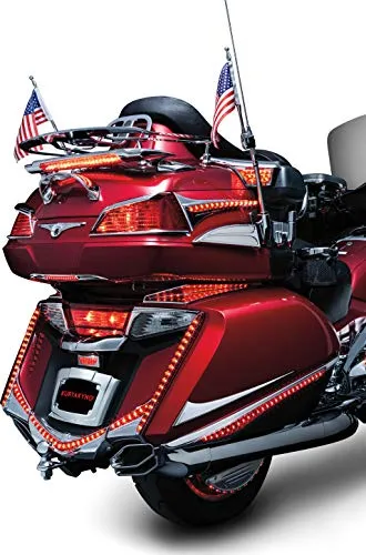 Kuryakyn 3237 Motorcycle Lighting Accessory: Vertical Rear LED Running/Brake Light Strips with Red Lenses for 2012-17 Honda Gold Wing GL1800 & F6B Motorcycles, Chrome, 1 Pair