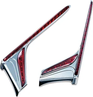 Kuryakyn 3237 Motorcycle Lighting Accessory: Vertical Rear LED Running/Brake Light Strips with Red Lenses for 2012-17 Honda Gold Wing GL1800 & F6B Motorcycles, Chrome, 1 Pair