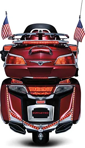 Kuryakyn 3237 Motorcycle Lighting Accessory: Vertical Rear LED Running/Brake Light Strips with Red Lenses for 2012-17 Honda Gold Wing GL1800 & F6B Motorcycles, Chrome, 1 Pair