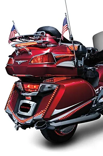 Kuryakyn 3237 Motorcycle Lighting Accessory: Vertical Rear LED Running/Brake Light Strips with Red Lenses for 2012-17 Honda Gold Wing GL1800 & F6B Motorcycles, Chrome, 1 Pair