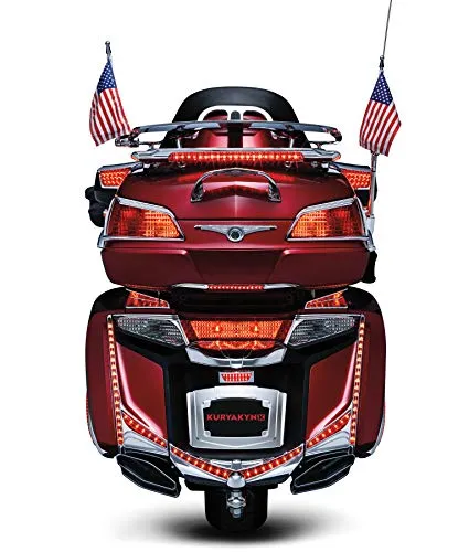 Kuryakyn 3237 Motorcycle Lighting Accessory: Vertical Rear LED Running/Brake Light Strips with Red Lenses for 2012-17 Honda Gold Wing GL1800 & F6B Motorcycles, Chrome, 1 Pair
