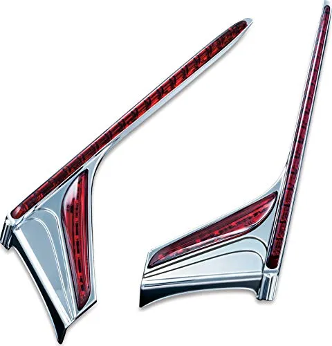 Kuryakyn 3237 Motorcycle Lighting Accessory: Vertical Rear LED Running/Brake Light Strips with Red Lenses for 2012-17 Honda Gold Wing GL1800 & F6B Motorcycles, Chrome, 1 Pair