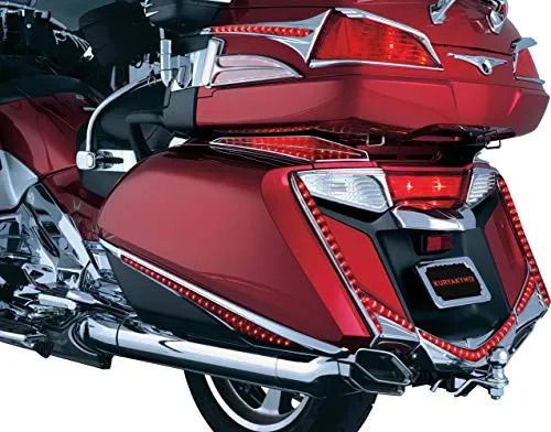 Kuryakyn 3237 Motorcycle Lighting Accessory: Vertical Rear LED Running/Brake Light Strips with Red Lenses for 2012-17 Honda Gold Wing GL1800 & F6B Motorcycles, Chrome, 1 Pair